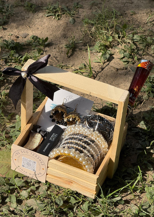 Black & Gold Combo Thank You Gift Basket | GB-130