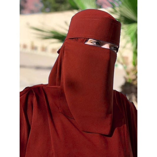 Saudi Naqab & Hijab - Vintage Maroon