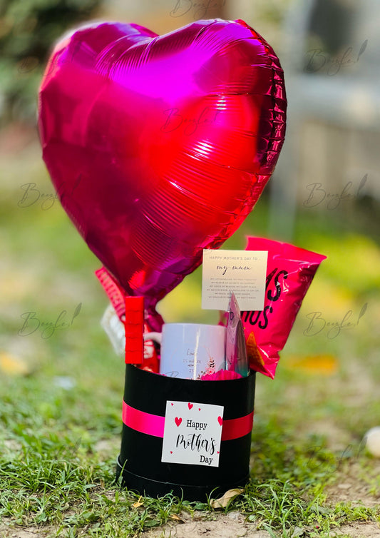 Heart Balloon Gift Basket with Snacks | GB-111