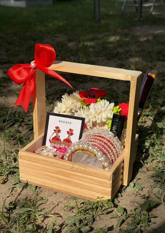 Red Traditional Festive Gift Basket  | GB-126